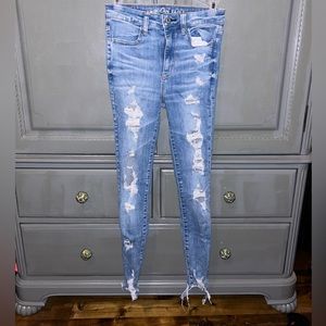 American eagle skinny ripped jeans size 2